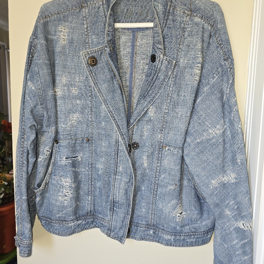 Free People Distressed Jacket L